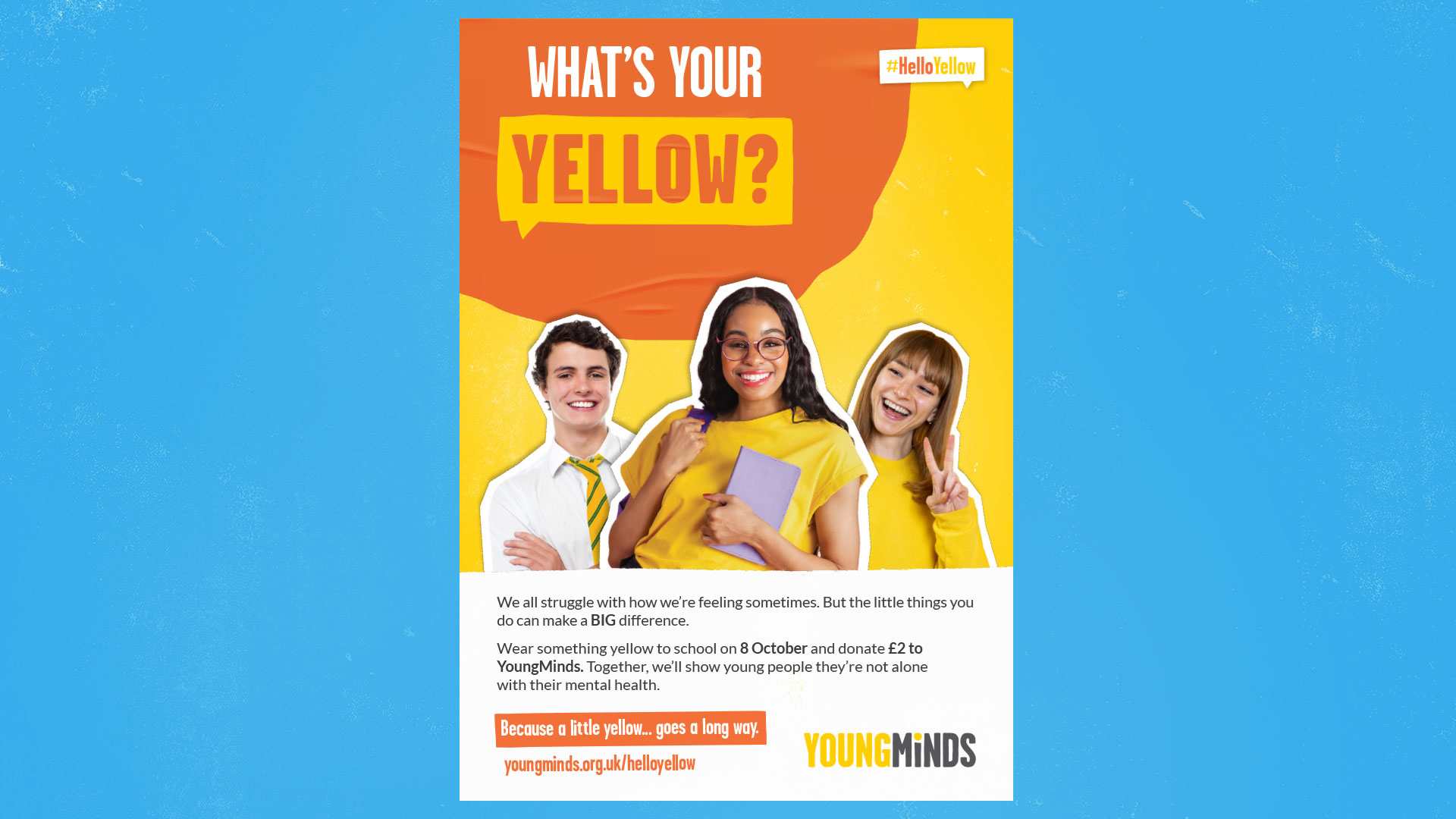 Image of our secondary school #HelloYellow poster
