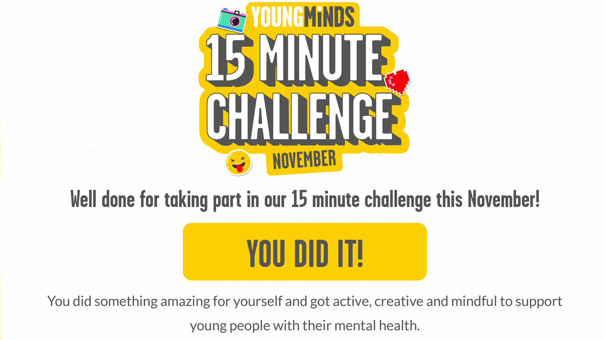 15 Minute Challenge. You did it!