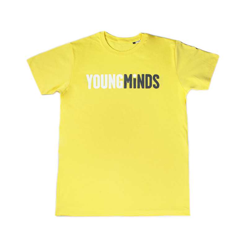 front of YoungMinds yellow tshirt
