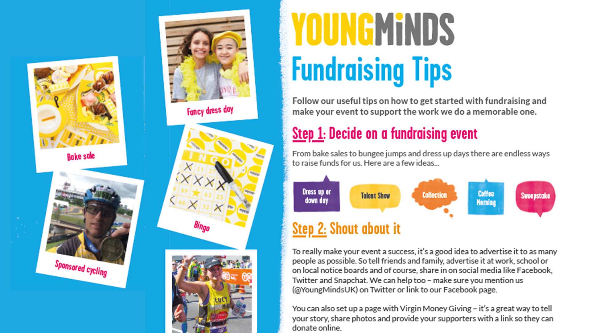Screenshot of our 'Fundraising tips' resource
