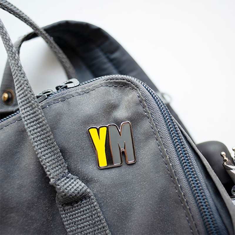 YoungMinds pin badge on bag