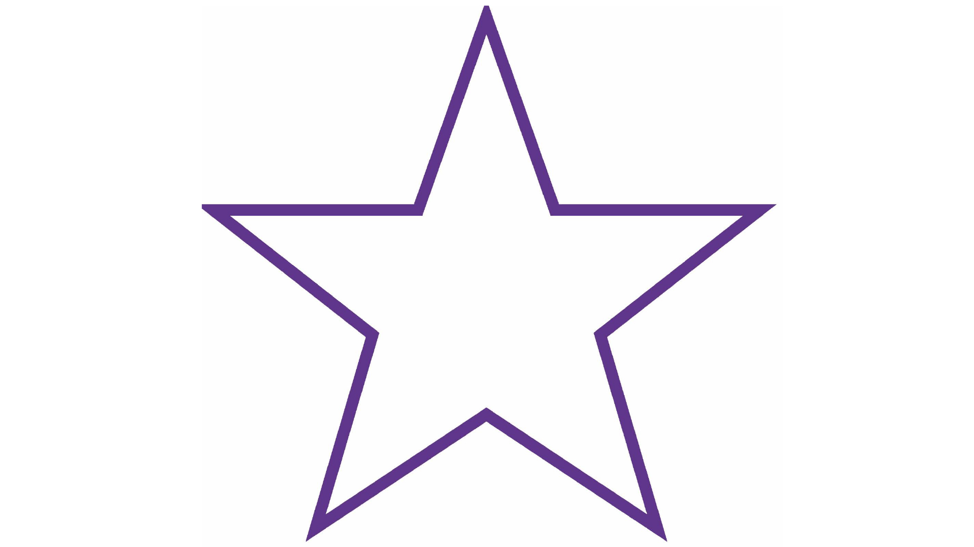 Image of a purple edged star on white background.