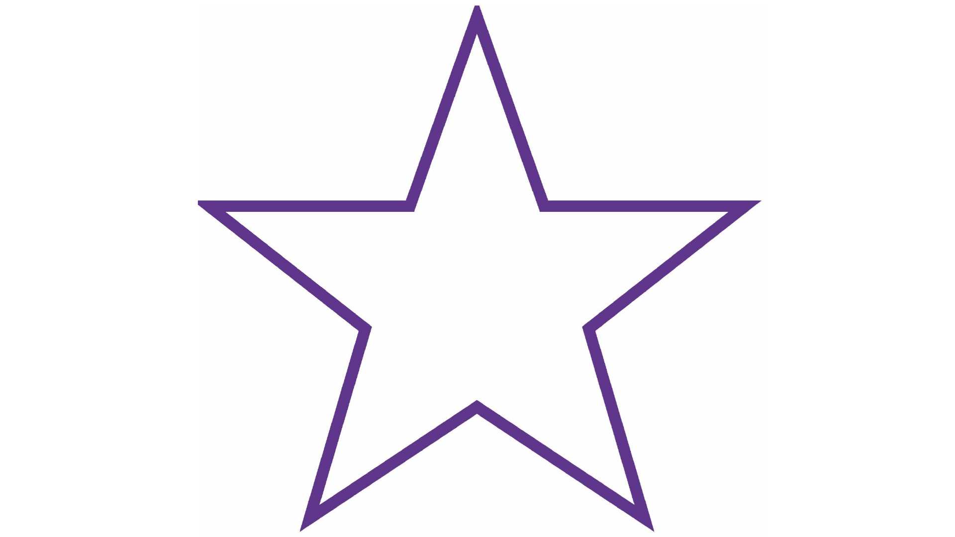 Image of a purple edged star on white background.