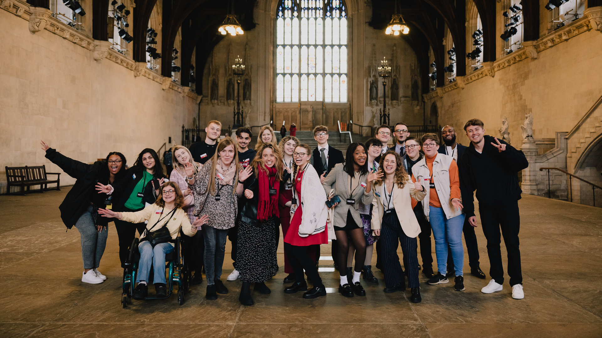 Our Activists standing together in a group in a hall in Parliament.