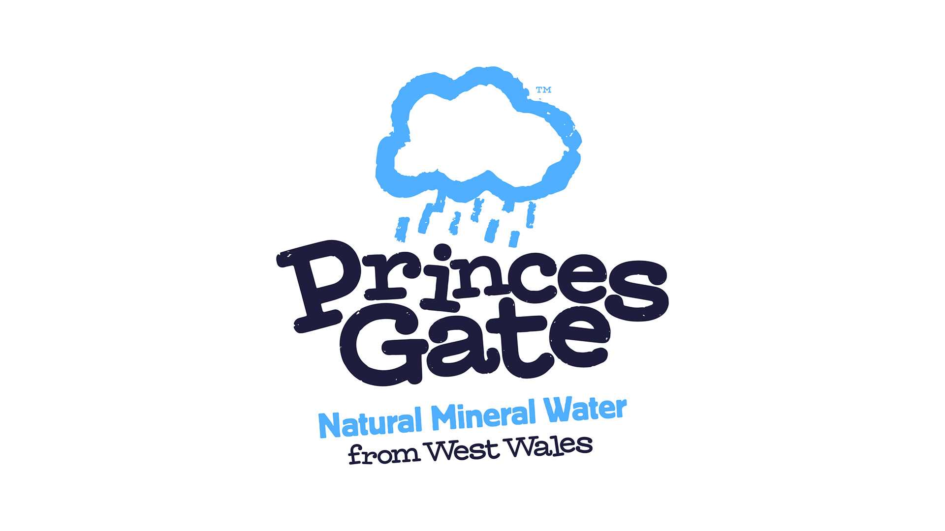 Princes Gate, natural mineral water from west Wales logo.
