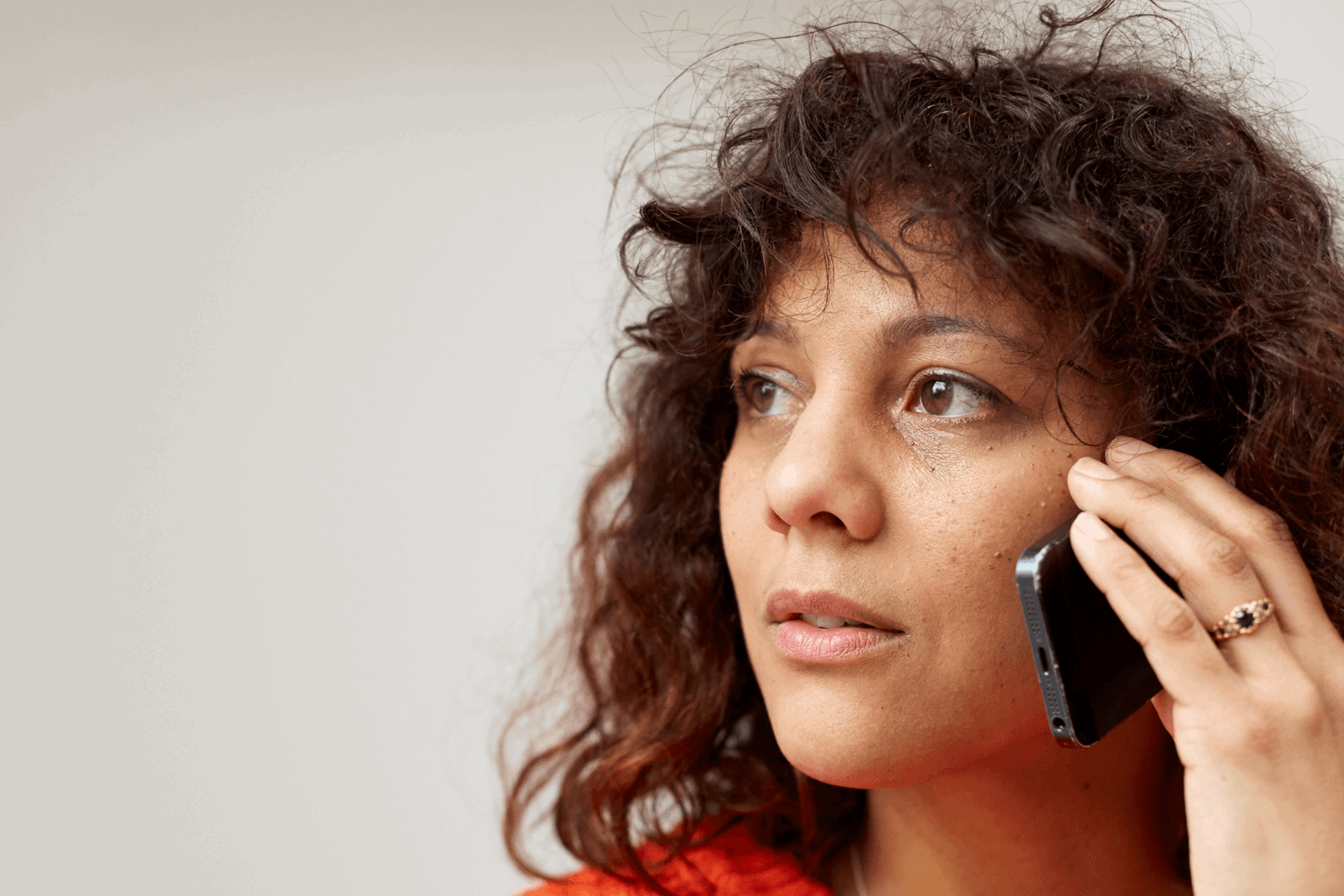 A woman on her mobile phone