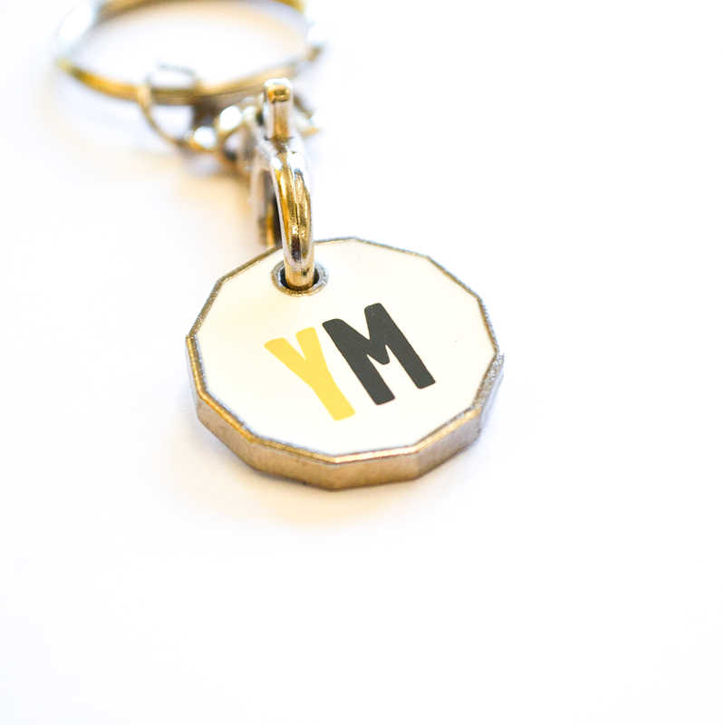 close up of YoungMinds trolley key ring