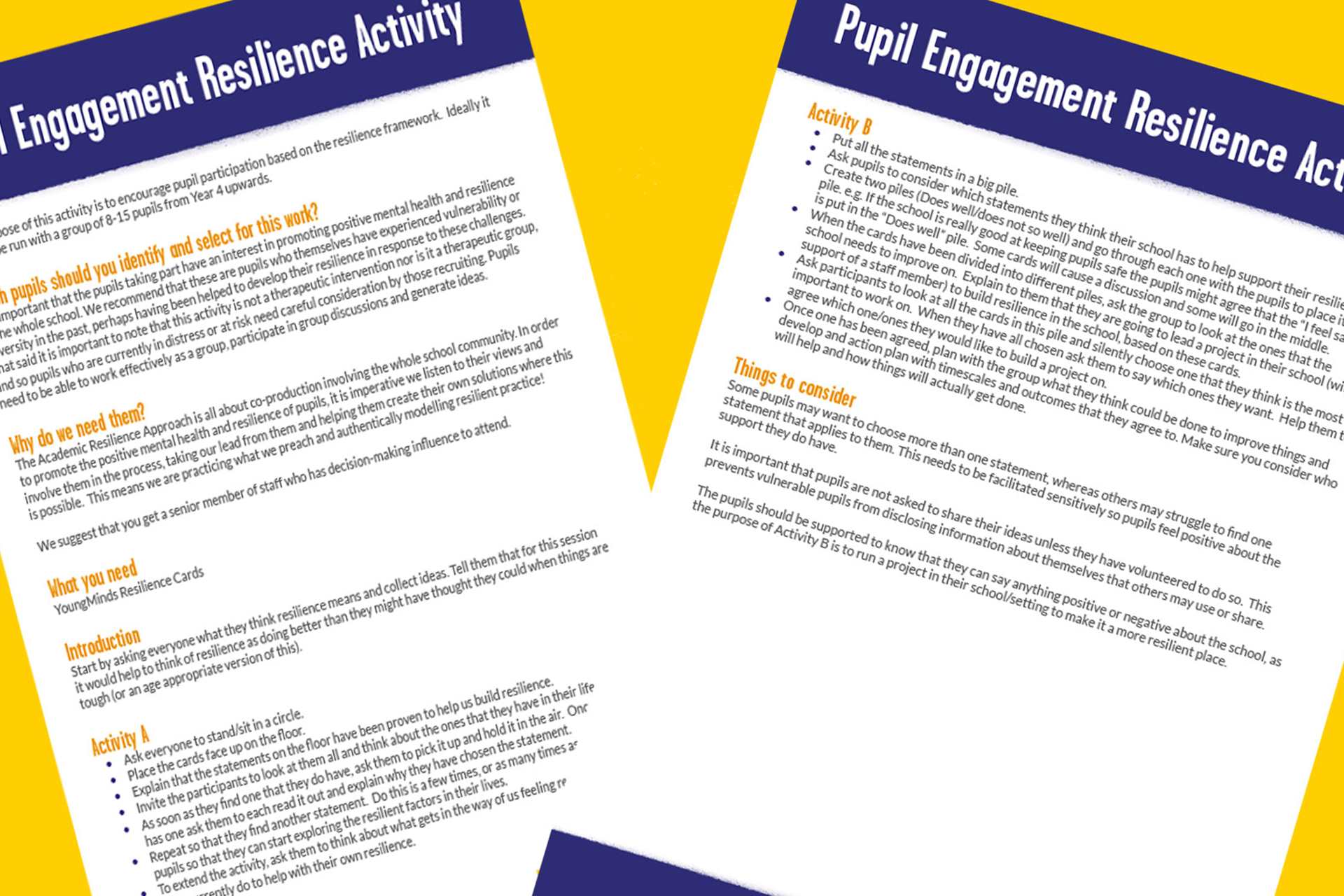 A screenshot of our pupil engagement resilience activity.